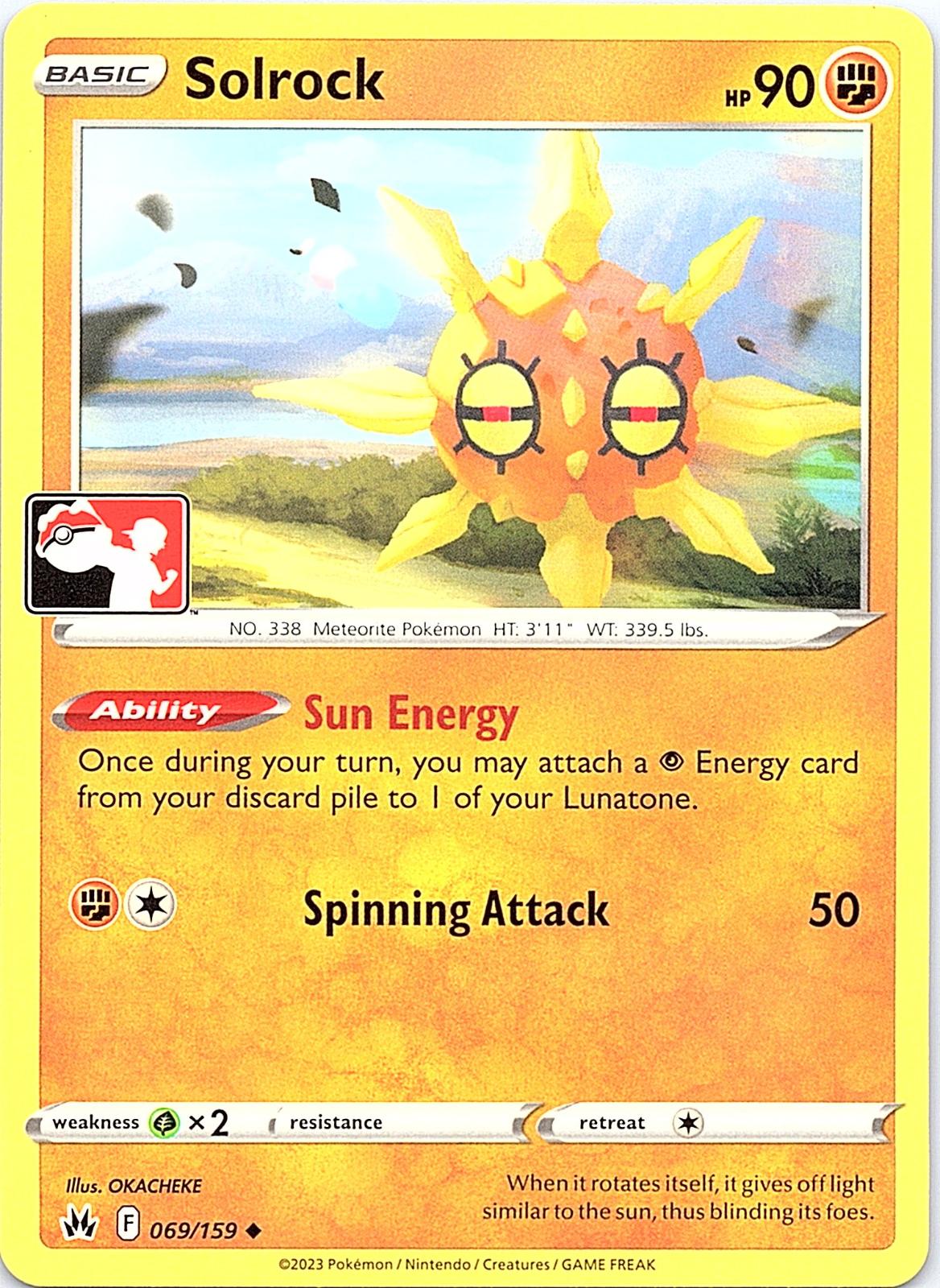 Solrock 069/159 Uncommon Prize Pack Series Cards Pokemon Lightly Played