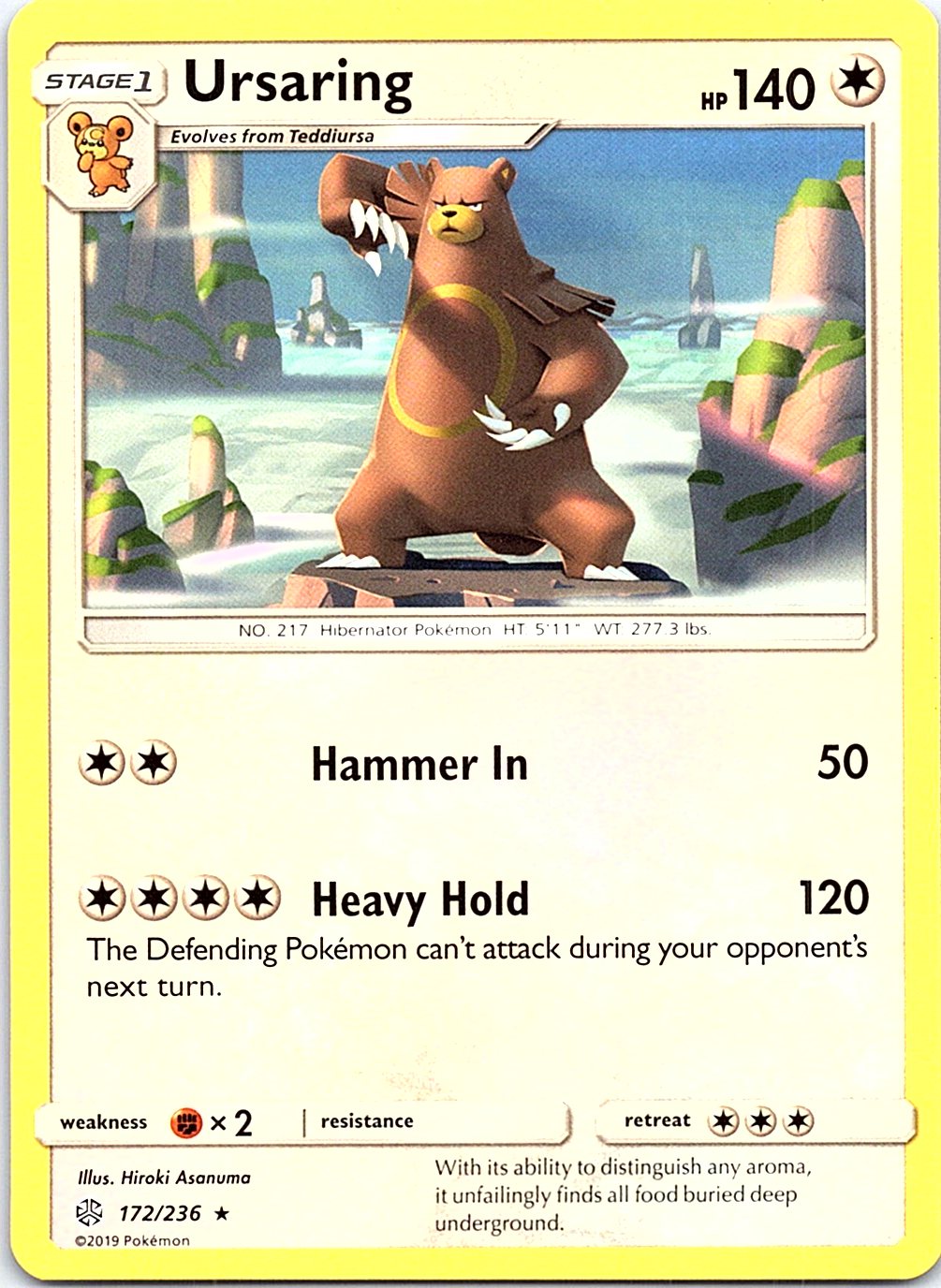 Ursaring 172/236 Rare Cosmic Eclipse Pokemon Lightly Played