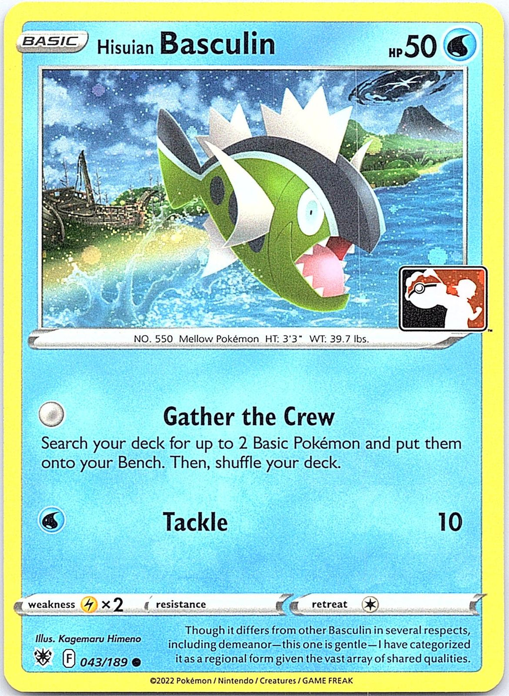 Hisuian Basculin 043/189 Holo Common Prize Pack Series Cards Pokemon LP