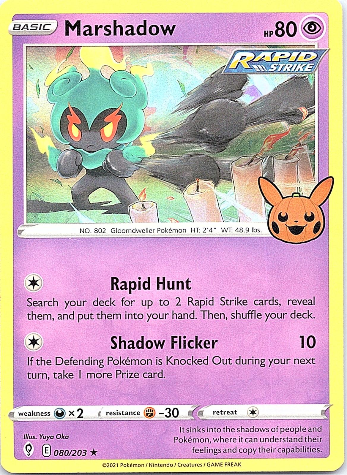 Marshadow 080/203 Holo Rare Trick or Trade BOOster 2023 Pokemon Lightly Played