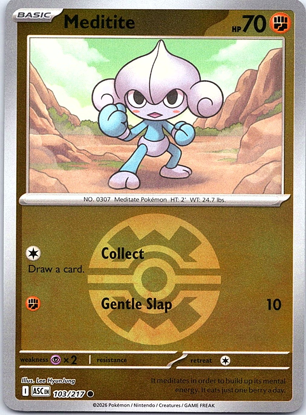 Meditite (Quick Ball) 103/217 Common Ascended Heroes Pokemon Reverse Holo NM