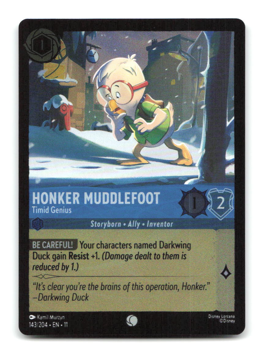 Honker Muddlefoot - Timid Genius 143/204 11 Lorcana Cold Foil NM