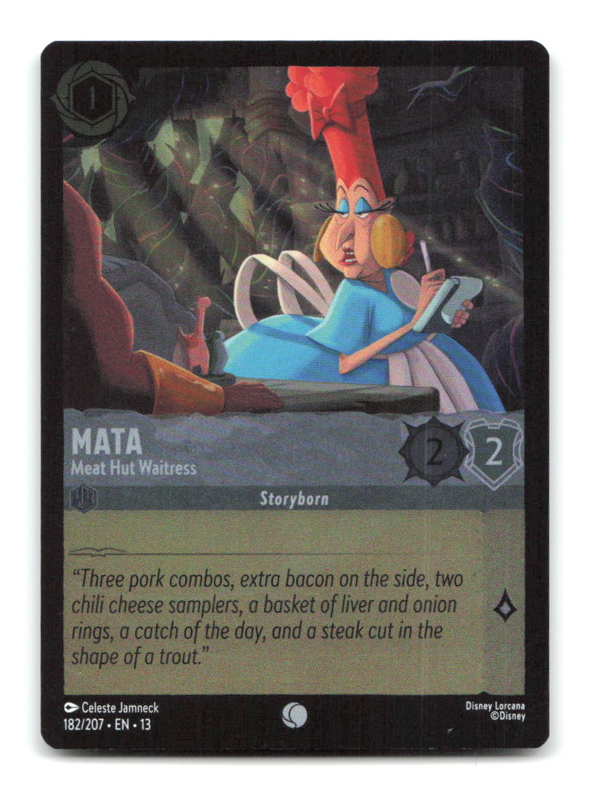 Mata - Meat Hut Waitress 182/204 13 Lorcana Cold Foil NM