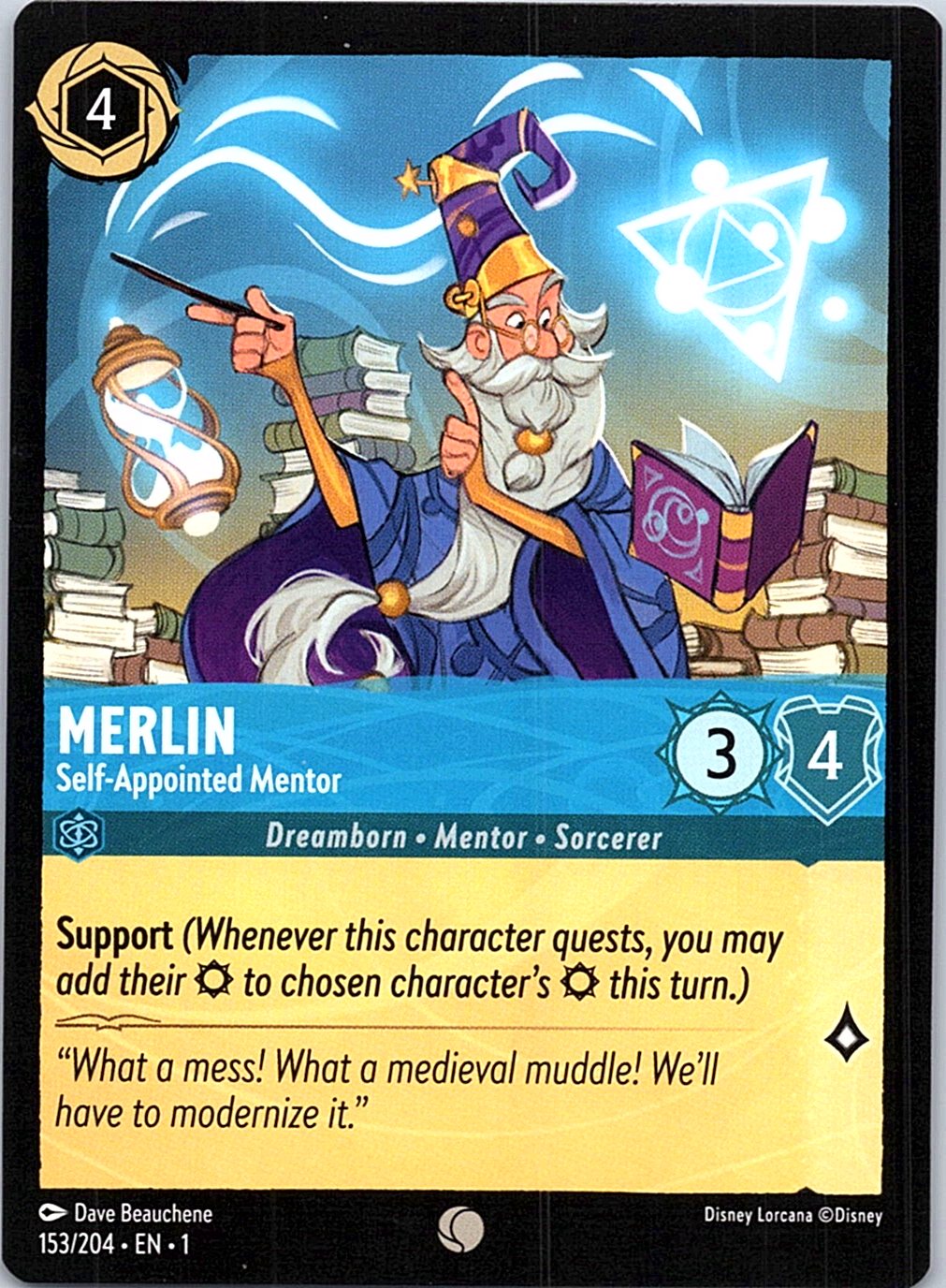 Merlin - Self-Appointed Mentor 153/204 Common The First Chapter Lorcana NM