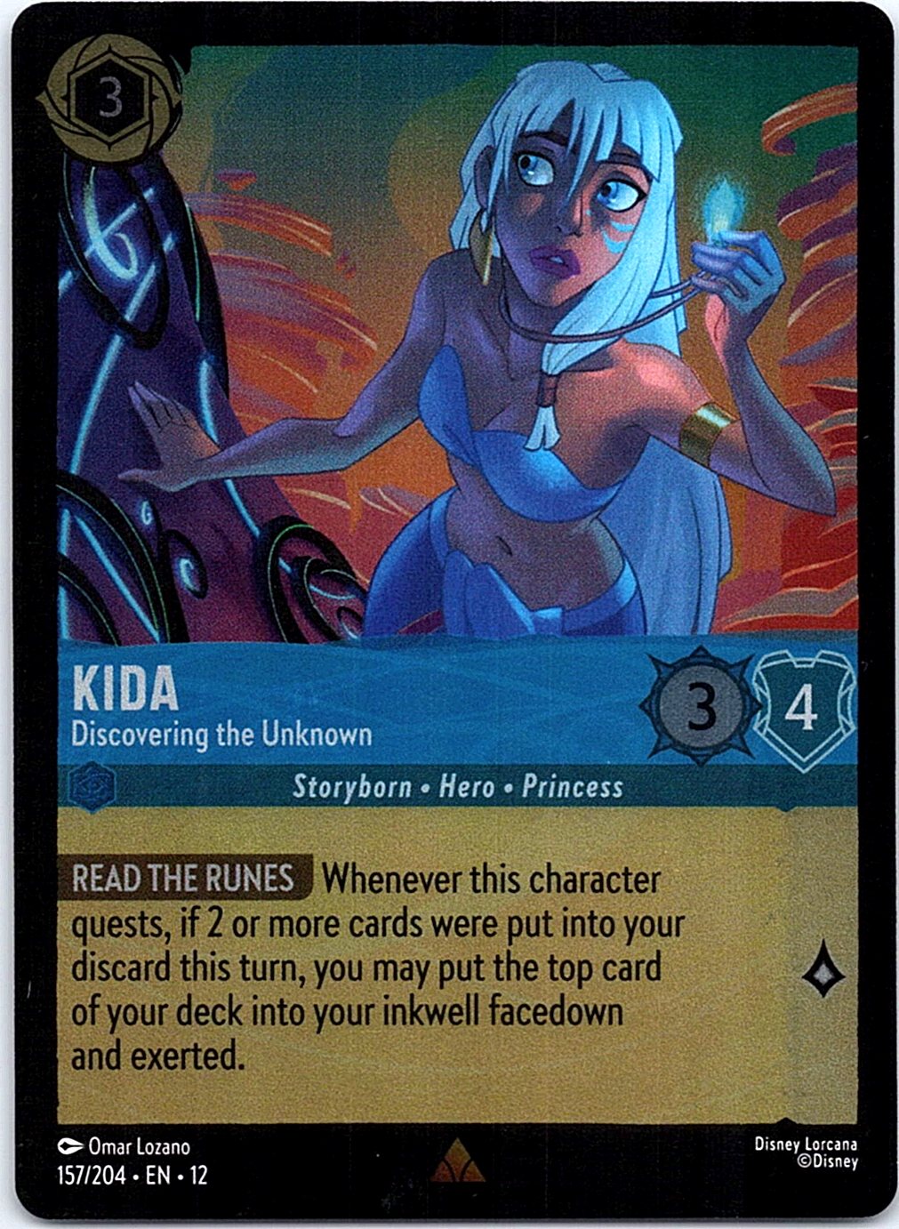 Kida - Discovering the Unknown 157/204 Rare Wilds Unknown Lorcana Cold Foil NM