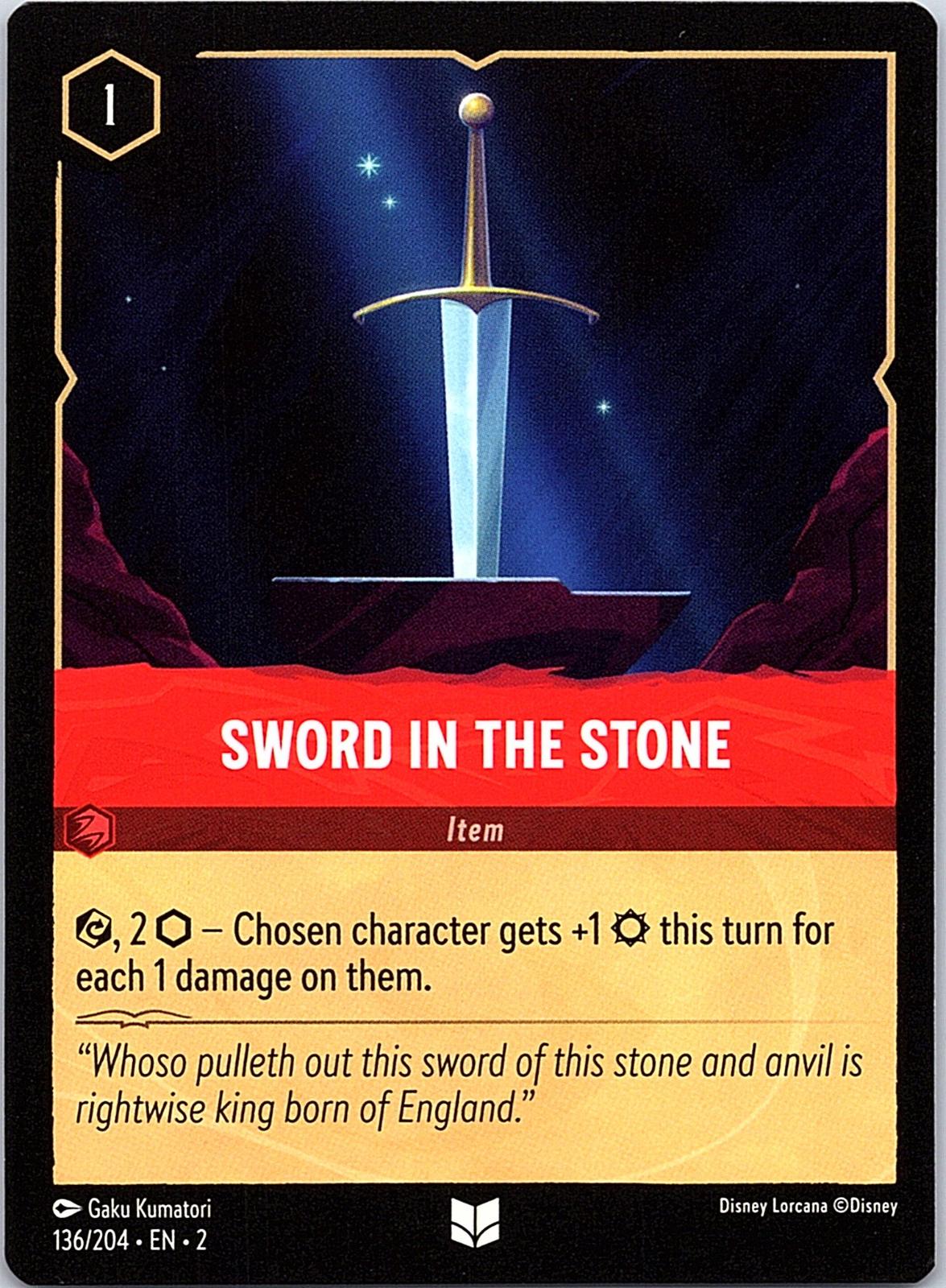 Sword in the Stone 136/204 Uncommon Rise of the Floodborn Lorcana Near Mint
