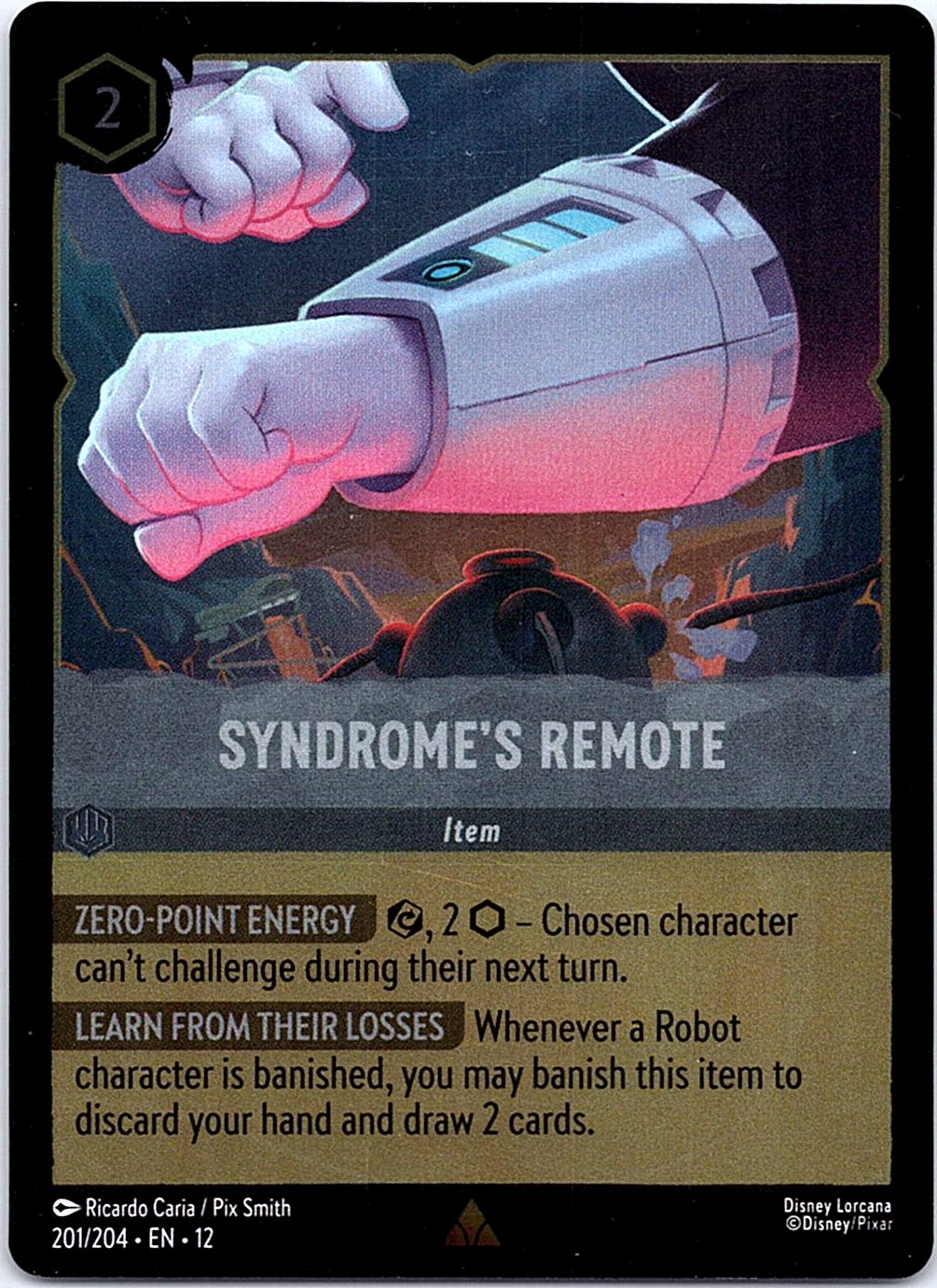 Syndrome's Remote 201/204 Rare Wilds Unknown Lorcana Cold Foil Near Mint