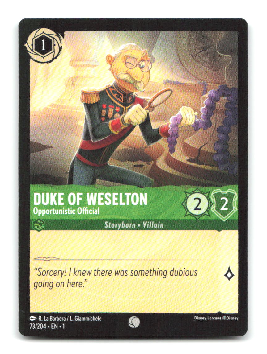 Duke of Weselton - Opportunistic Official 73/204 1 Lorcana NM