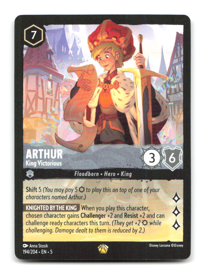 Arthur - King Victorious 194/204 5 Lorcana NM
