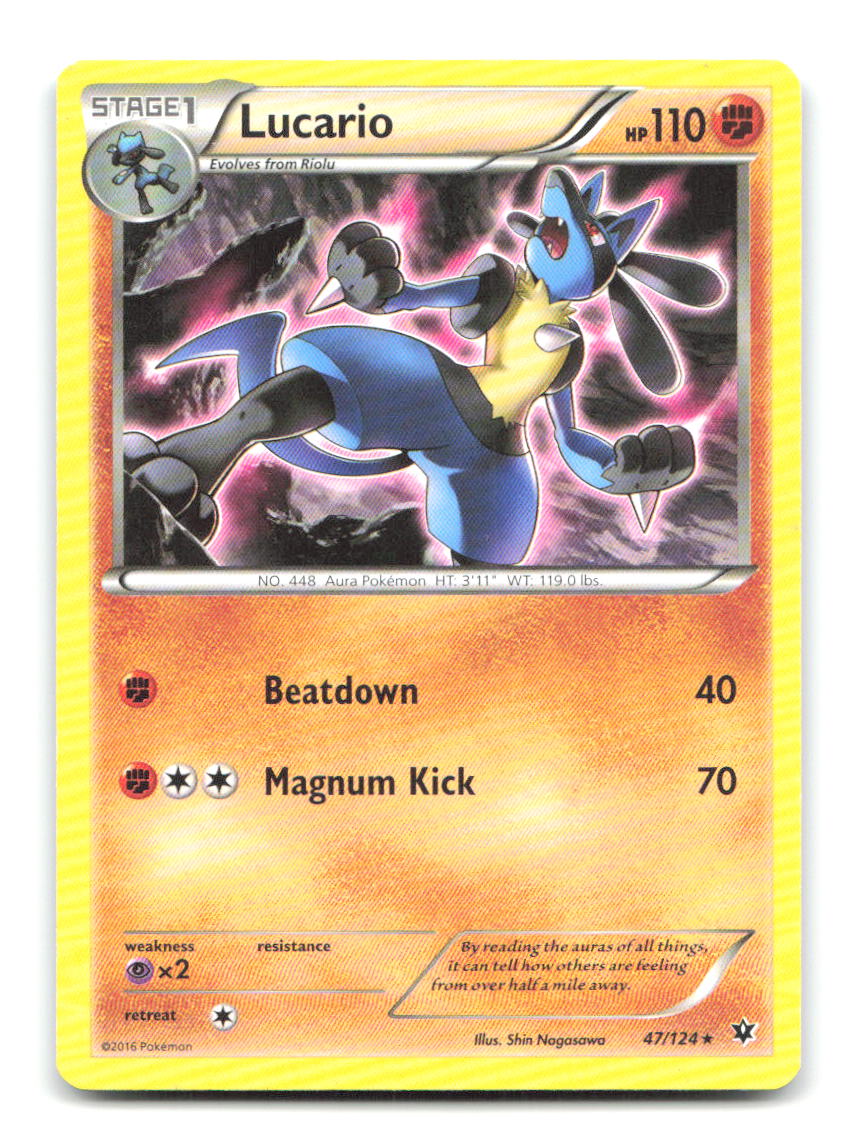 Lucario 47/124 R Fates Collide Pokemon LP