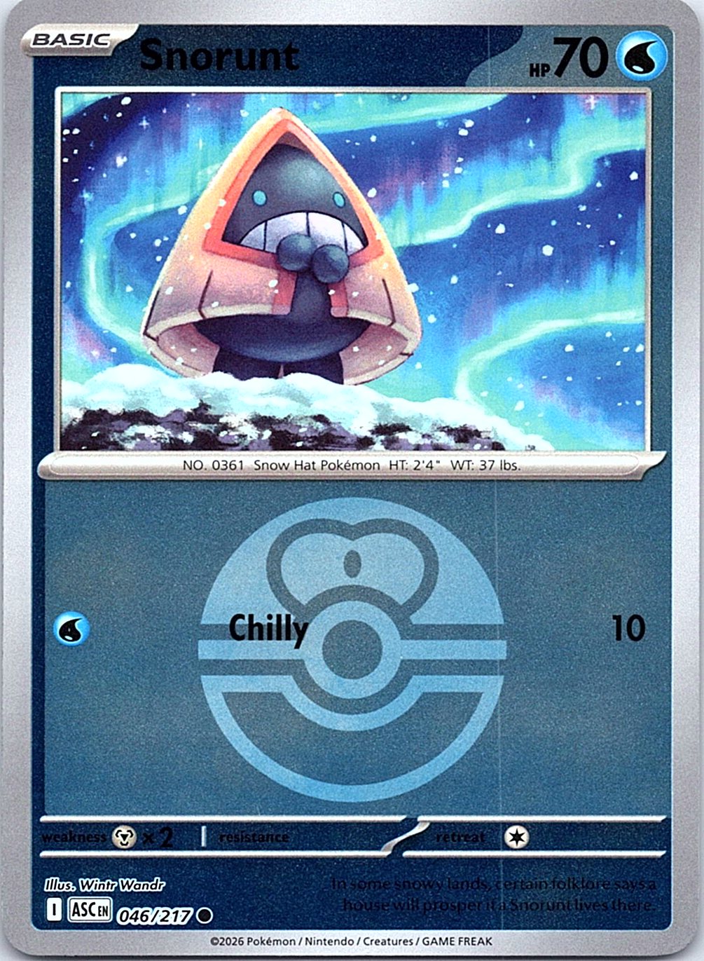 Snorunt (Love Ball) 046/217 Common Ascended Heroes Pokemon Reverse Holo NM