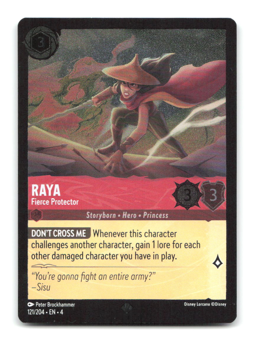 Raya - Fierce Protector 121/204 4 Lorcana Cold Foil NM
