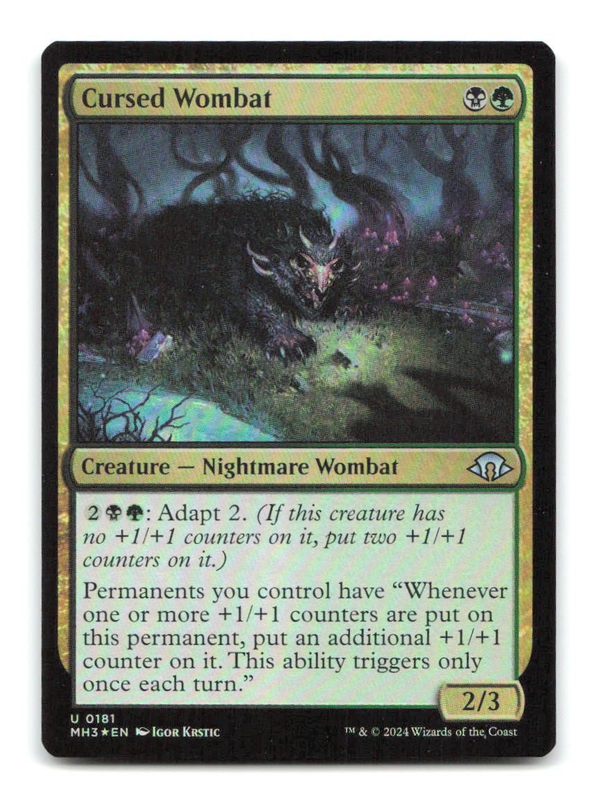 Cursed Wombat 181 MH3 Magic: The Gathering Foil NM