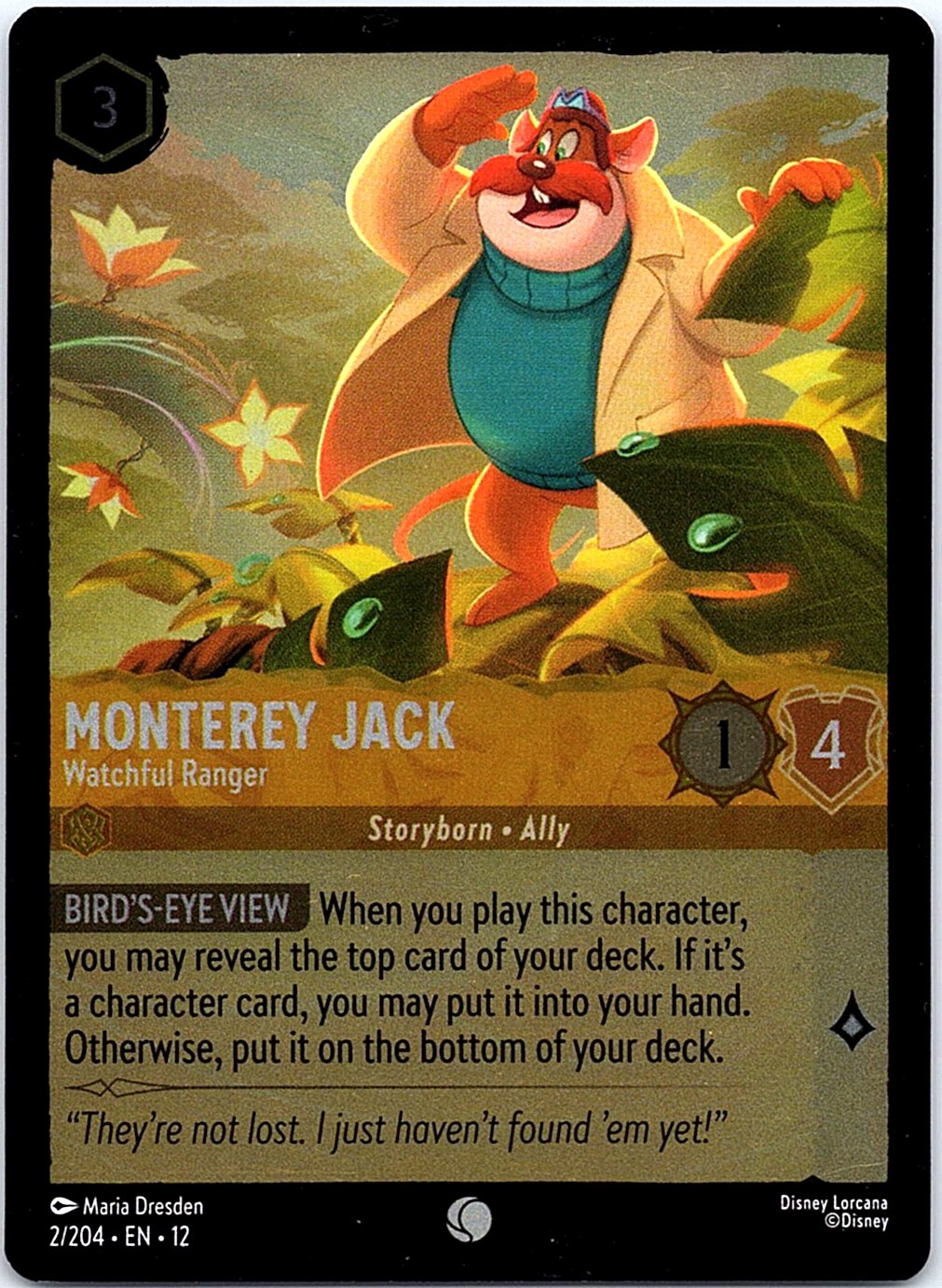 Monterey Jack - Watchful Ranger 2/204 Common Wilds Unknown Lorcana Cold Foil NM
