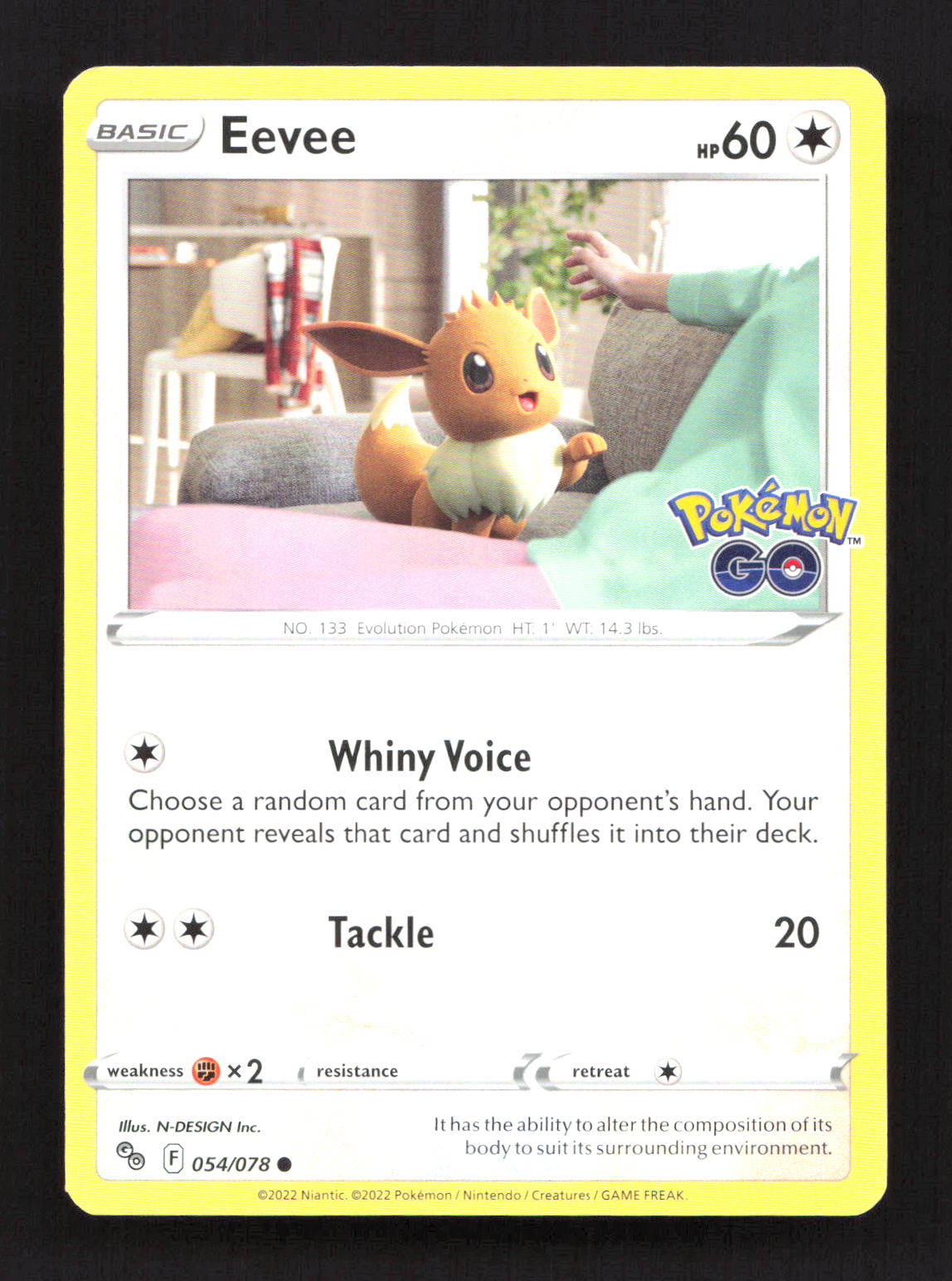 Eevee 054/078 Common Pokemon GO Pokemon Lightly Played