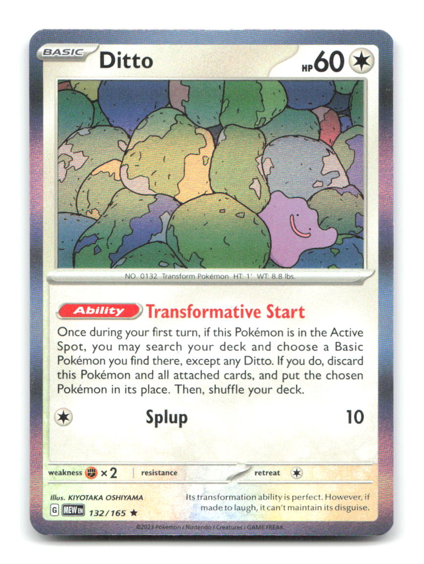 Ditto 132/165 MEW Pokemon Holo NM