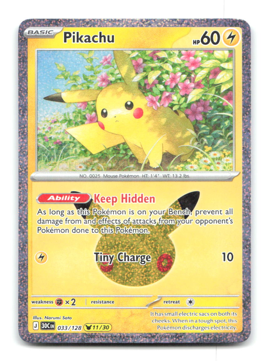 Pikachu 033/128 30C Pokemon Holo NM