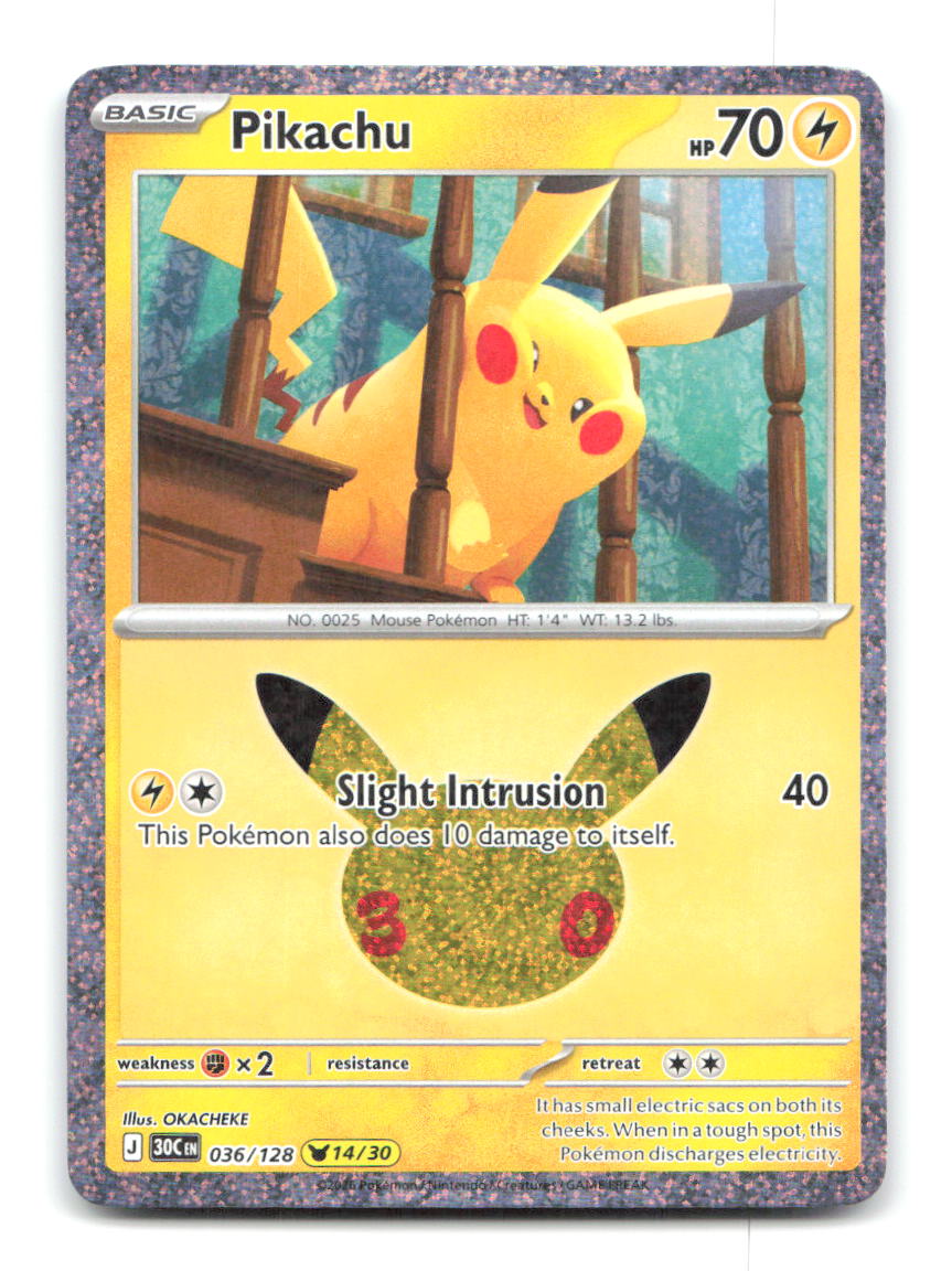 Pikachu 036/128 30C Pokemon Holo NM