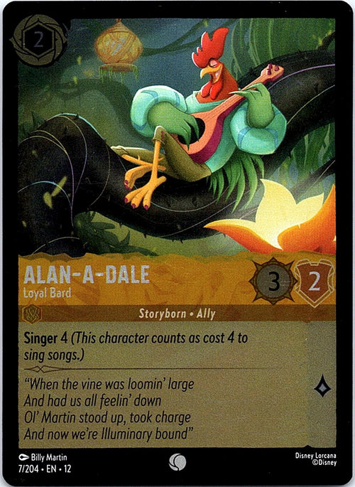 Alan-a-Dale - Loyal Bard 7/204 Common Wilds Unknown Lorcana Cold Foil Near Mint