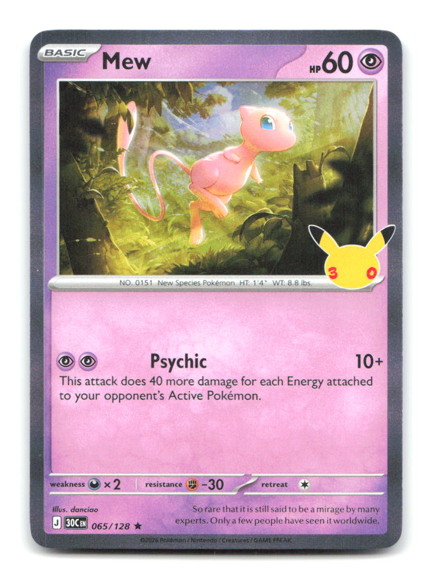 Mew 065/128 30C Pokemon Holo NM