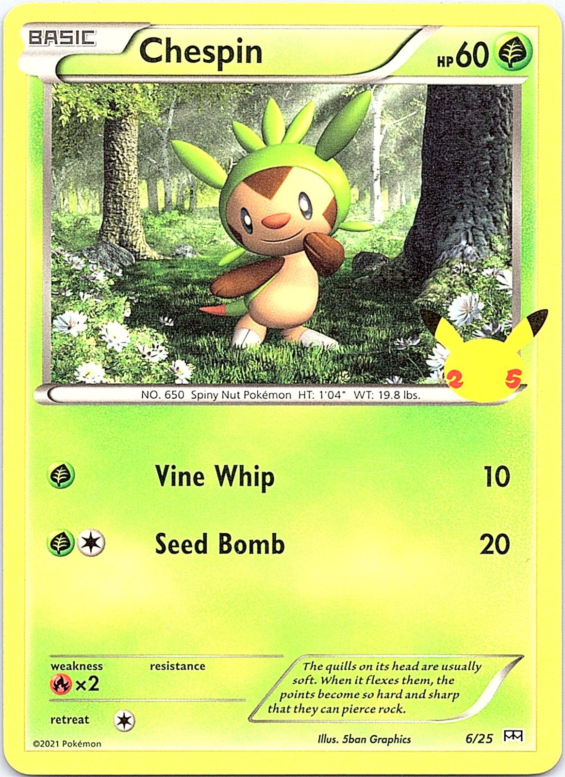 Chespin 006/025 Promo McDonald's 25th Anniversary Promos Pokemon Lightly Played
