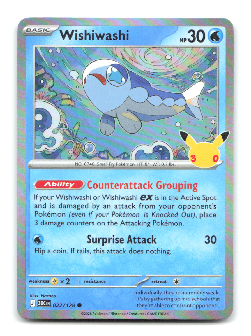 Wishiwashi 022/128 30C Pokemon Holo NM