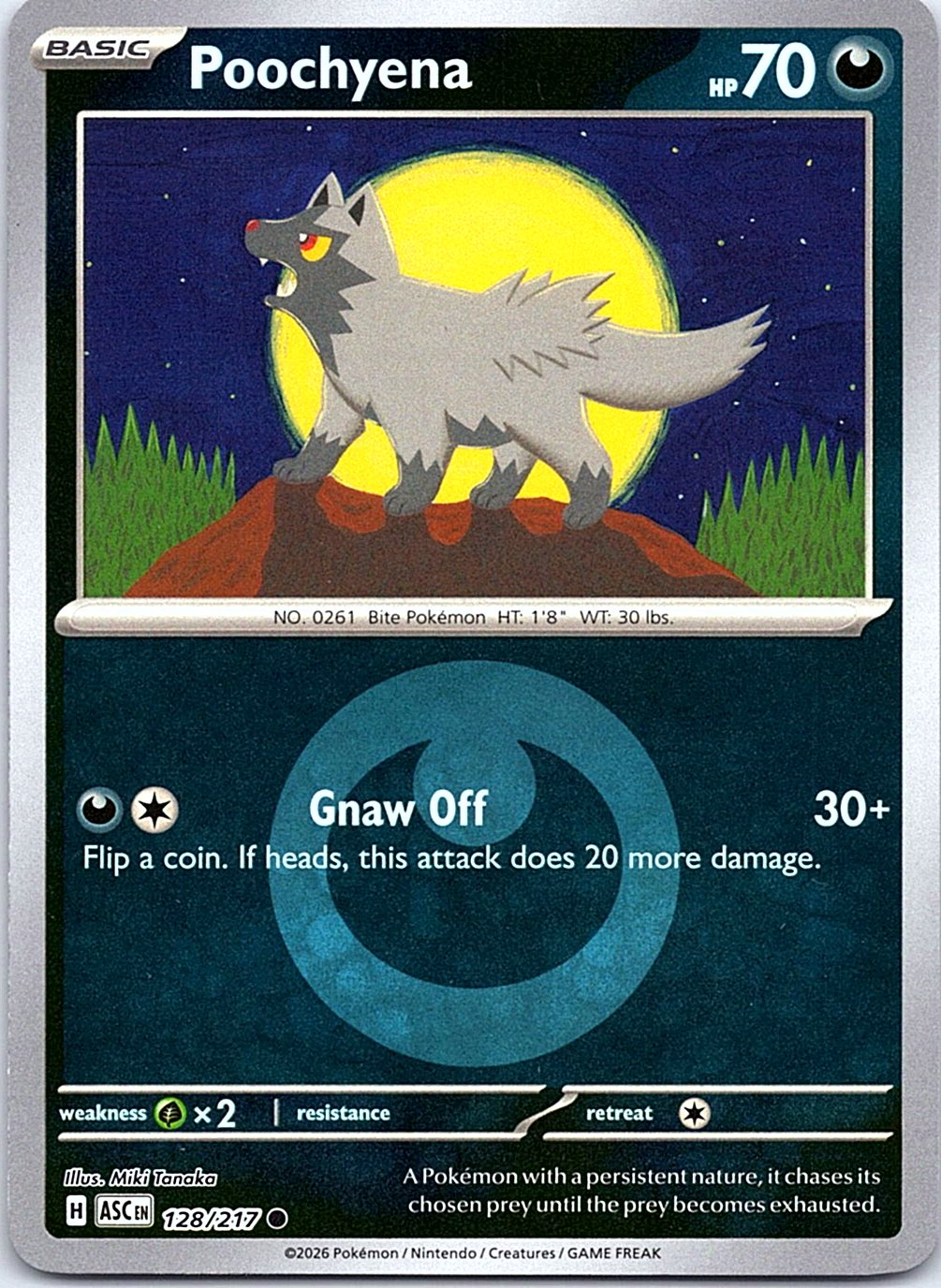 Poochyena (Energy Symbol) 128/217 Ascended Heroes Pokemon Reverse Holo NM