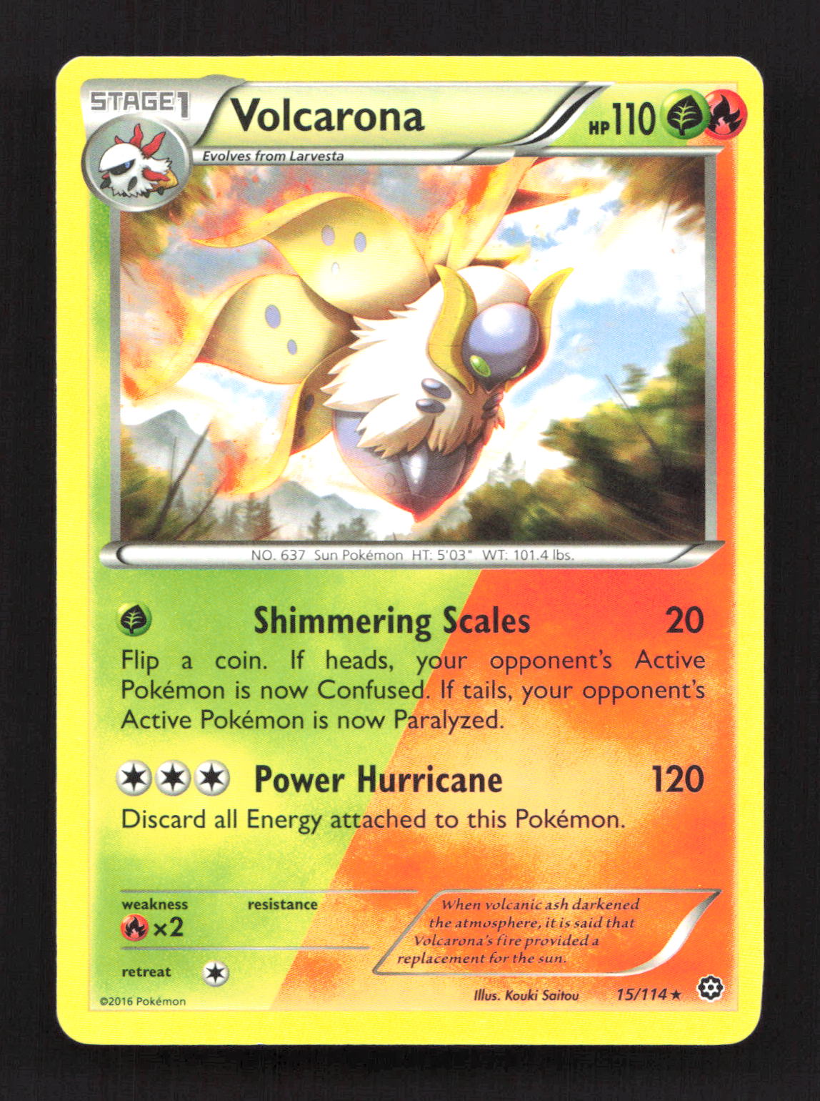 Volcarona 15/114 Rare Steam Siege Pokemon Lightly Played