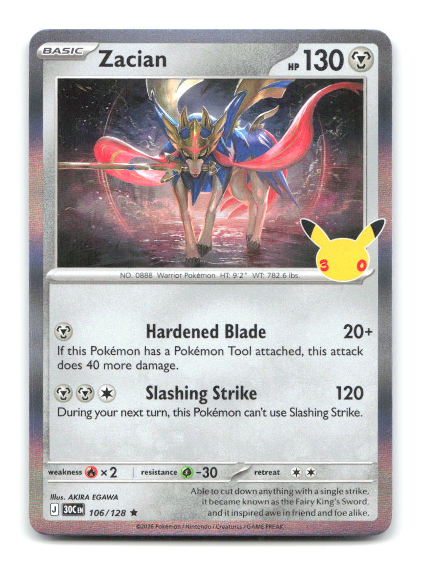 Zacian 106/128 30C Pokemon Holo NM