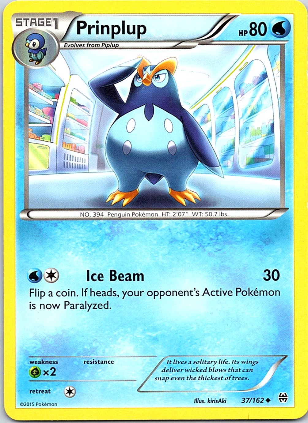 Prinplup 37/162 Uncommon BREAKthrough Pokemon Lightly Played