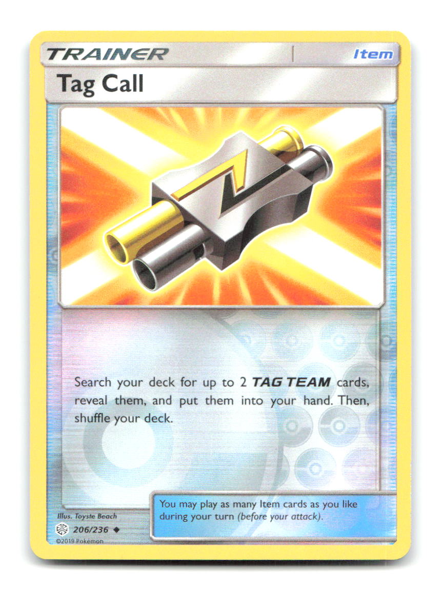 Tag Call 206/236 Uncommon Cosmic Eclipse Pokemon Reverse Holo Lightly Played