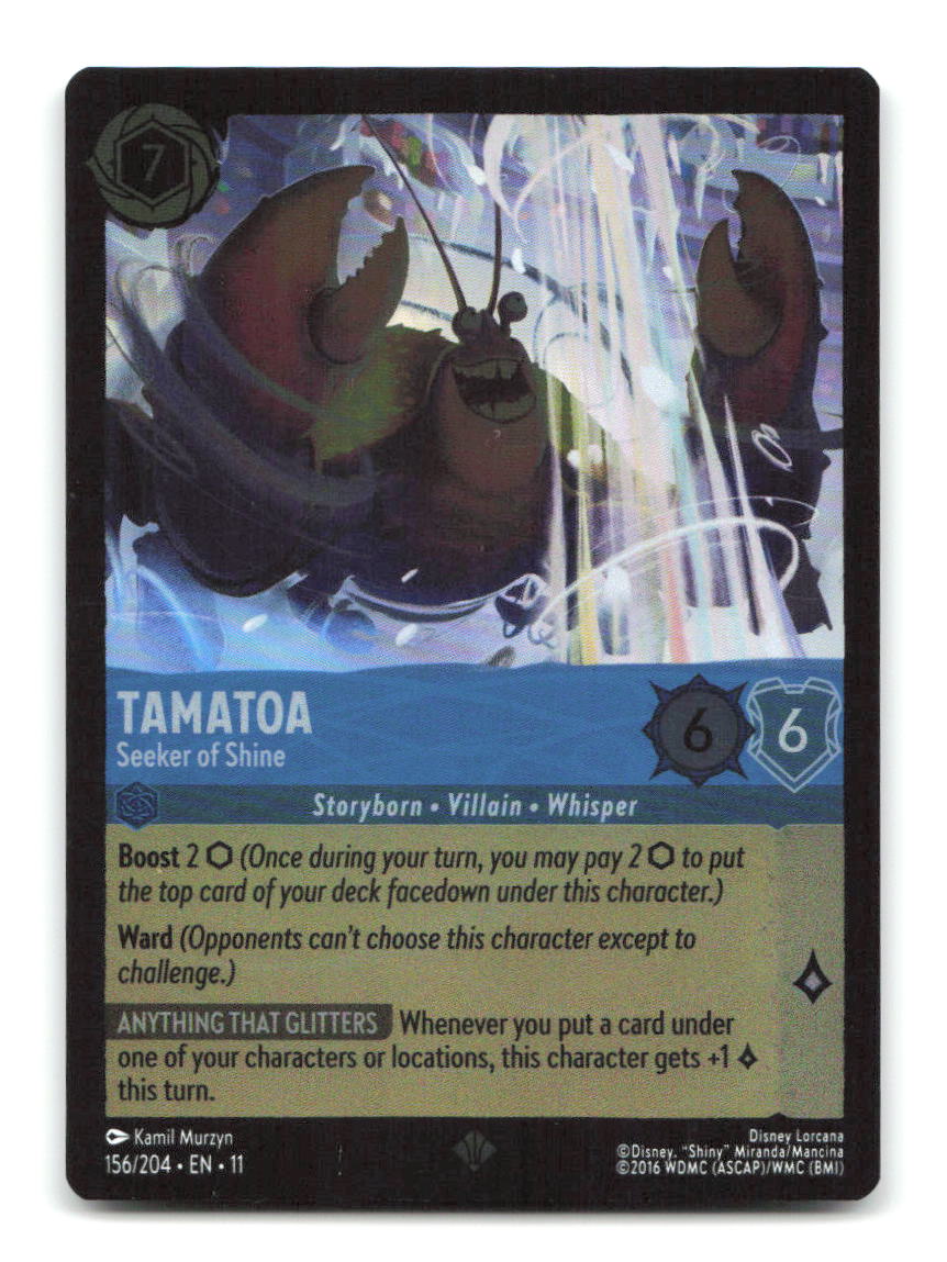 Tamatoa - Seeker of Shine 156/204 11 Lorcana Cold Foil NM