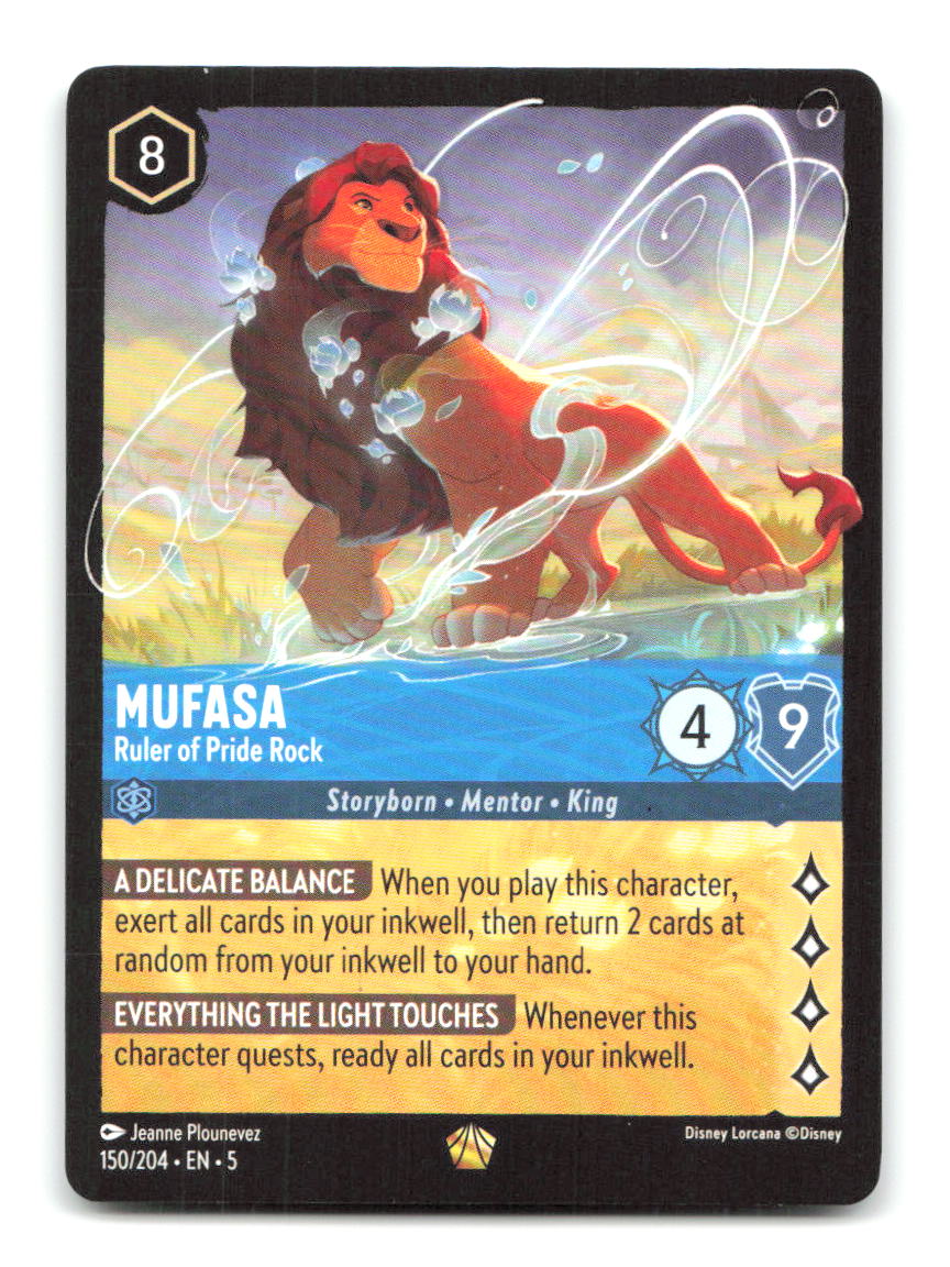 Mufasa - Ruler of Pride Rock 150/204 5 Lorcana NM