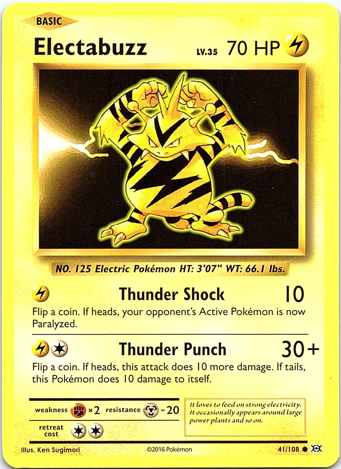 Electabuzz 41/108 Common Evolutions Pokemon Moderately Played