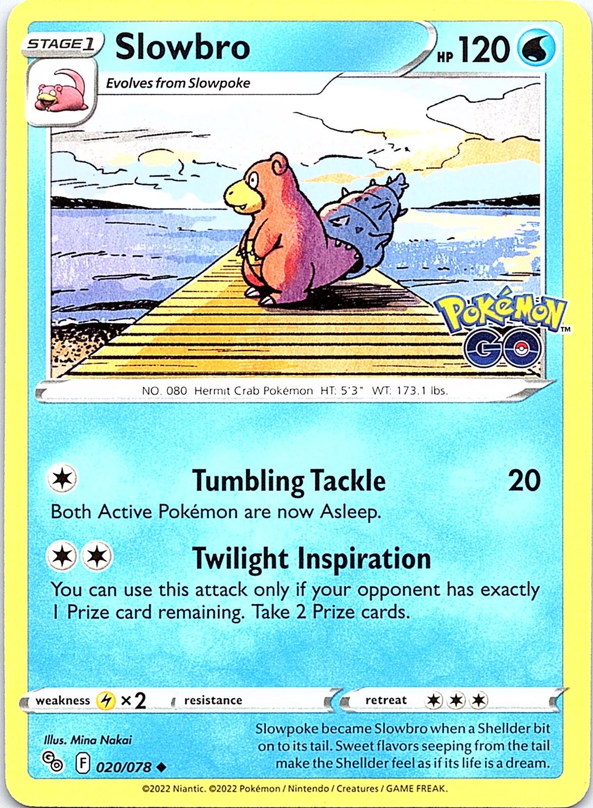 Slowbro 020/078 Uncommon Pokemon GO Pokemon Lightly Played