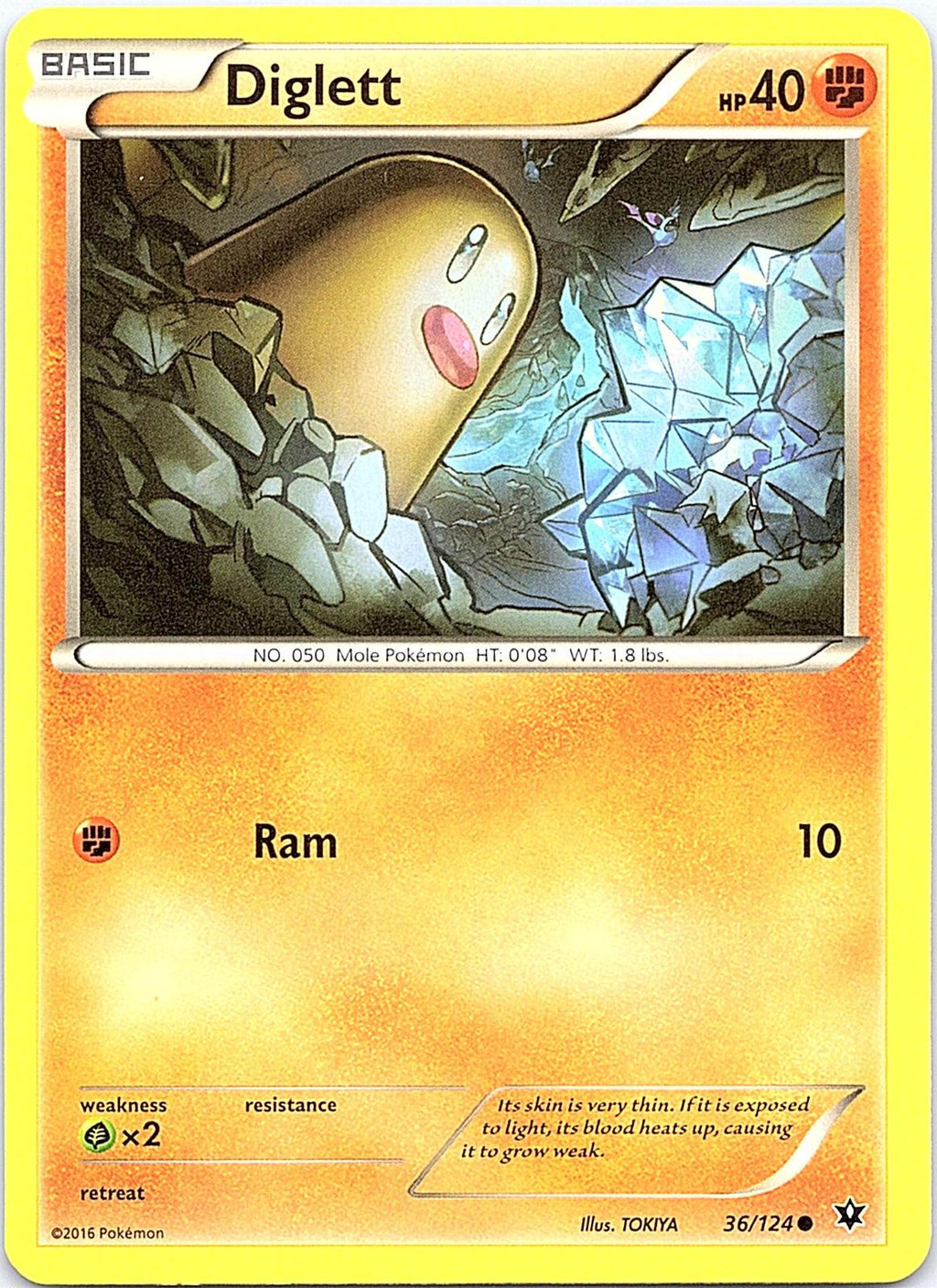 Diglett 36/124 Common Fates Collide Pokemon Lightly Played