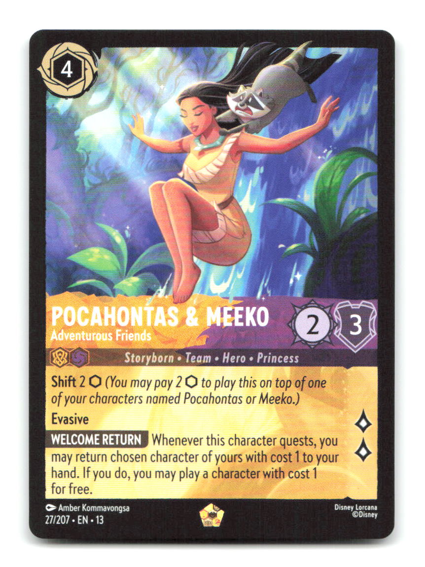 Pocahontas & Meeko - Adventurous Friends 27/204 13 Lorcana NM