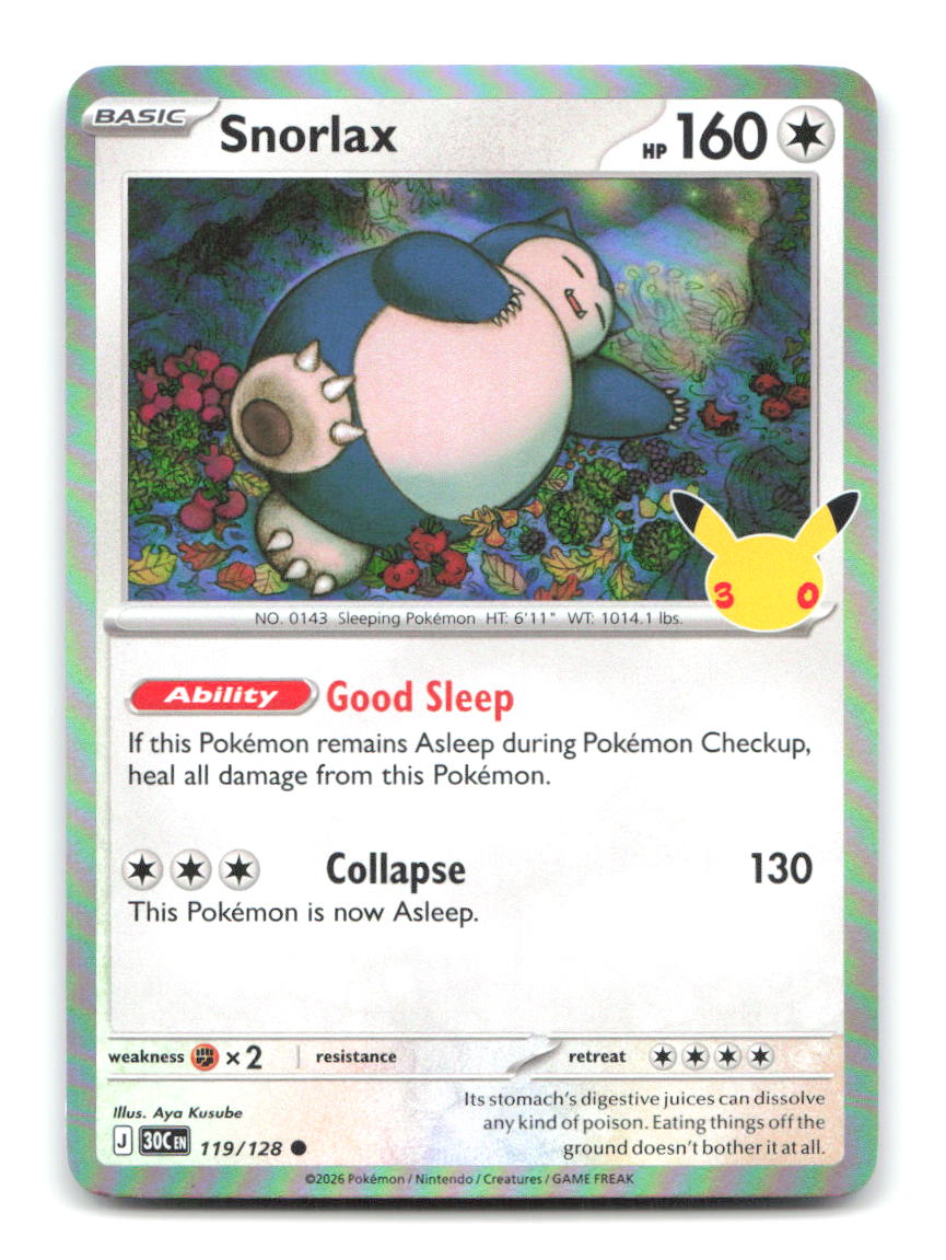 Snorlax 119/128 30C Pokemon Holo NM
