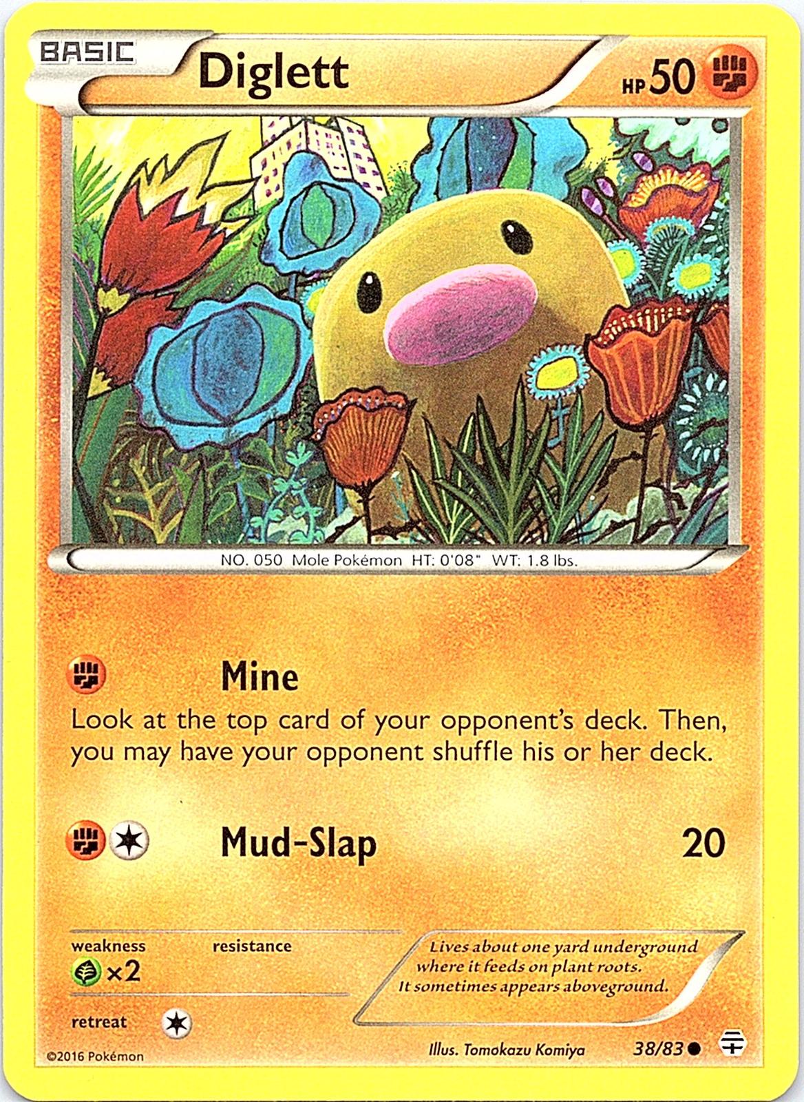 Diglett 38/83 Common Generations Pokemon Lightly Played
