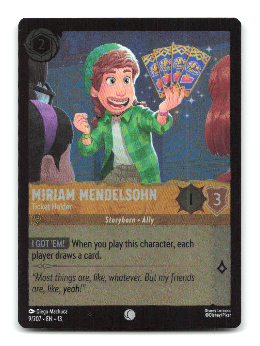 Miriam Mendelsohn - Ticket Holder 9/204 13 Lorcana Cold Foil NM