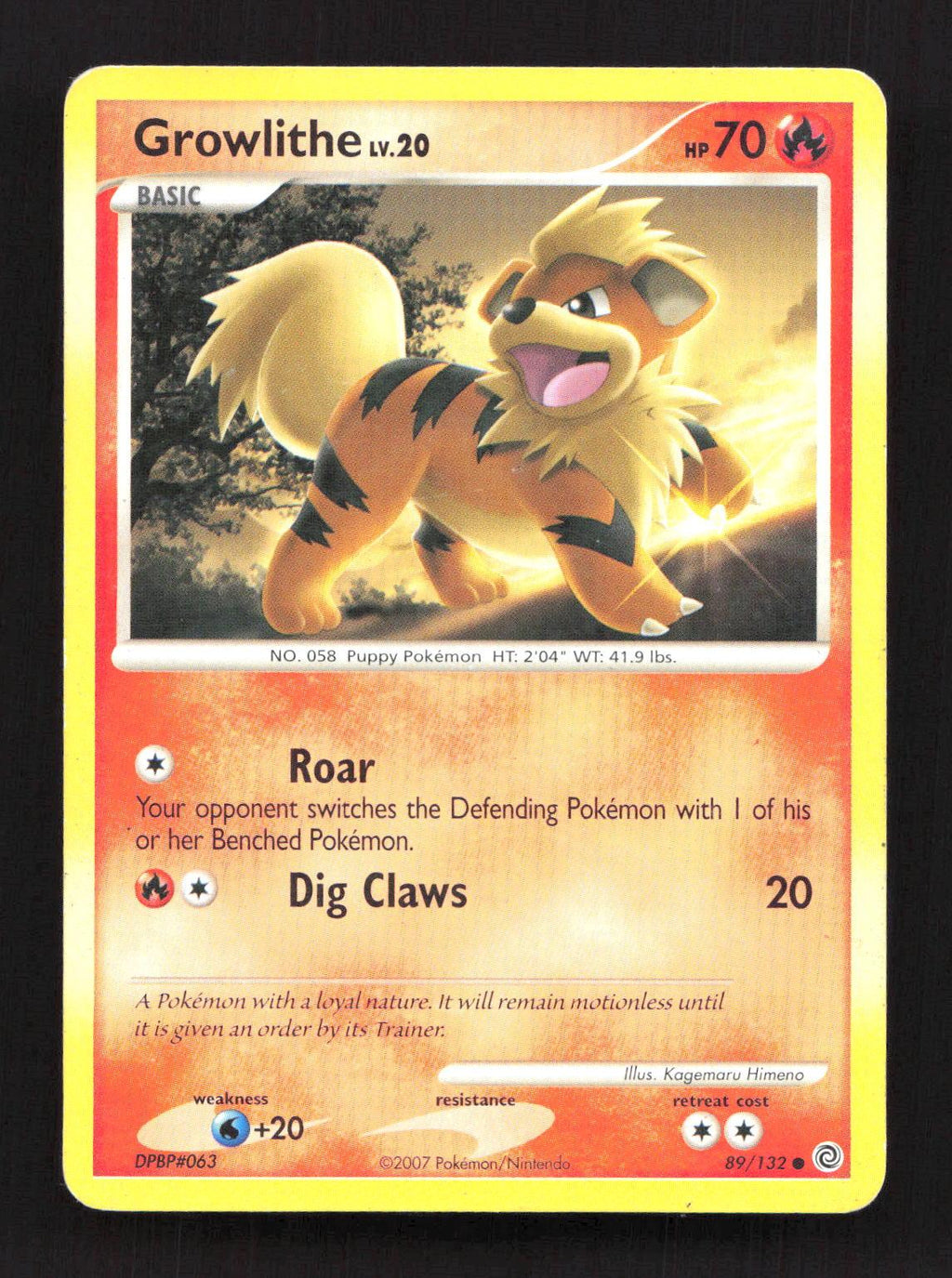 Growlithe 89/132 Common Secret Wonders Pokemon Moderately Played