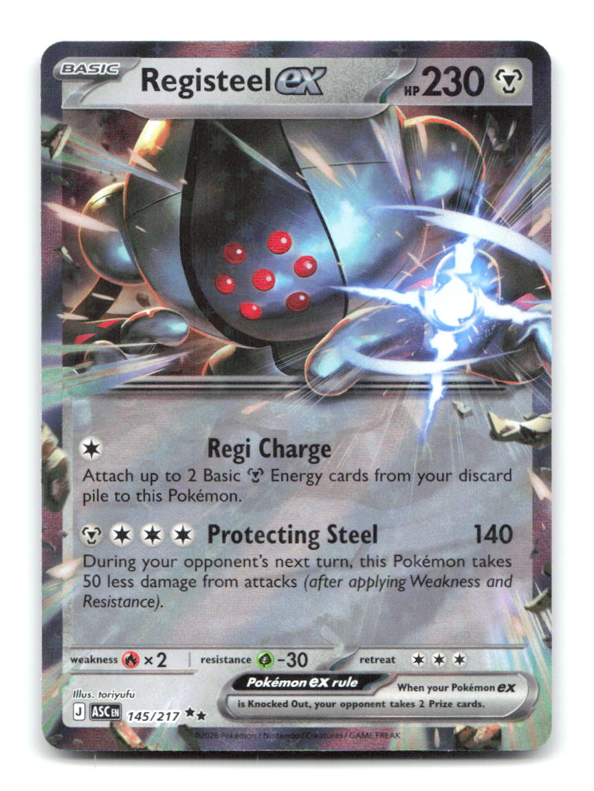 Registeel ex 145/217 Double Rare Ascended Heroes Pokemon Holo Near Mint