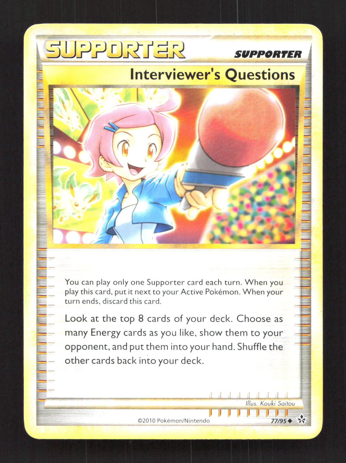 Interviewer's Questions 77/95 Uncommon HGSS Unleashed Pokemon Moderately Played