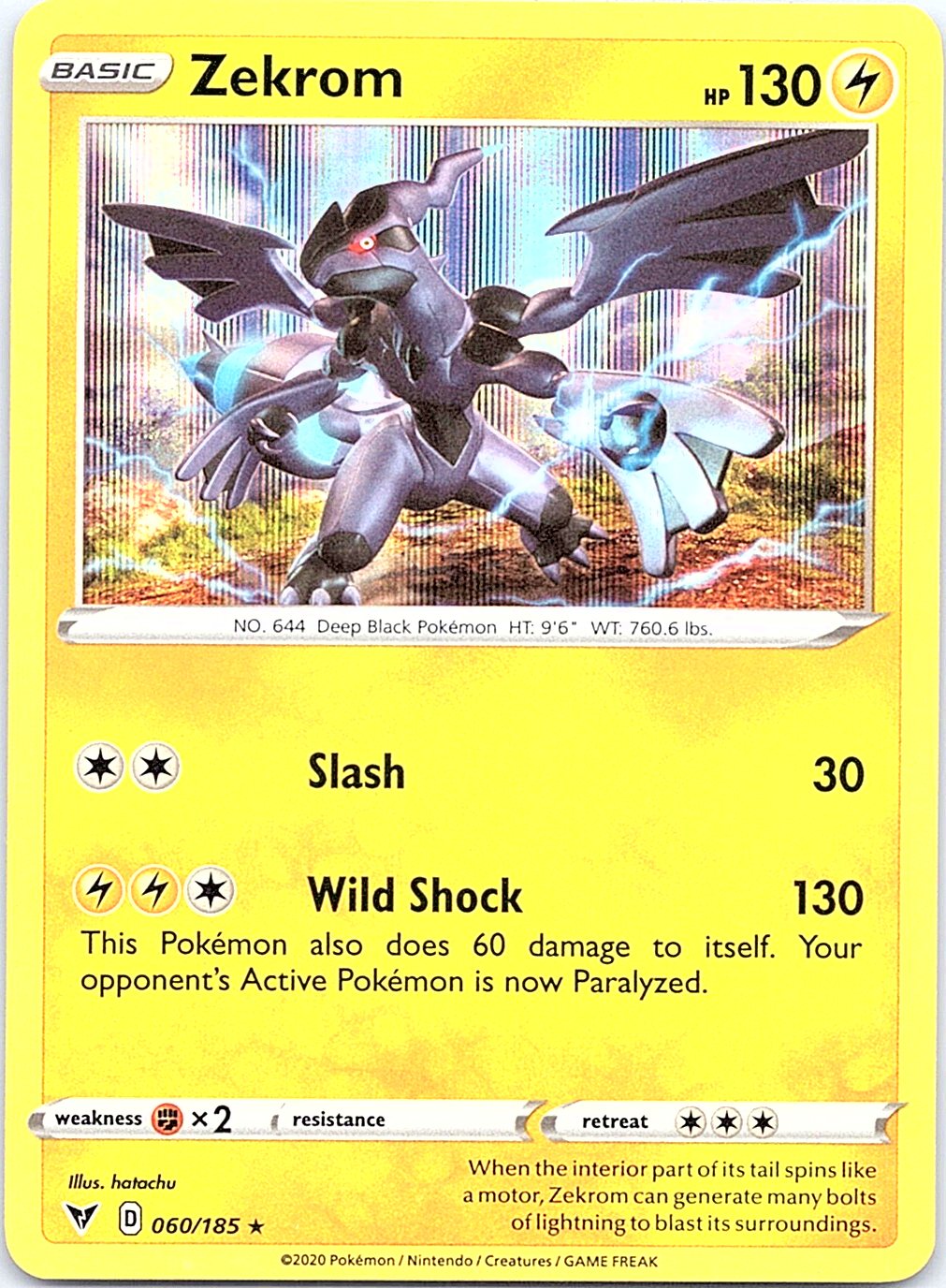 Zekrom 060/185 Holo Rare Vivid Voltage Pokemon Near Mint