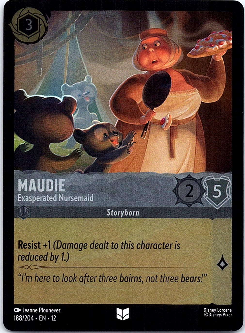 Maudie - Exasperated Nursemaid 188/204 Wilds Unknown Lorcana Cold Foil NM