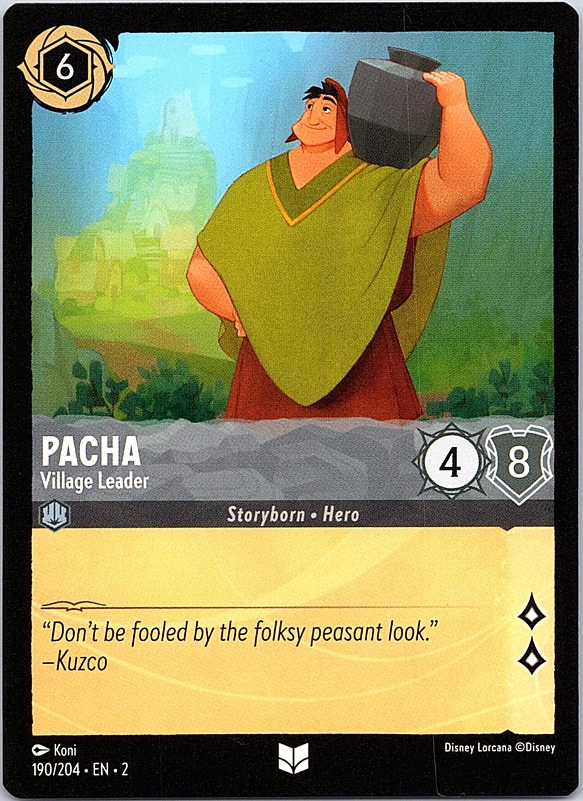 Pacha - Village Leader 190/204 Uncommon Rise of the Floodborn Lorcana Near Mint