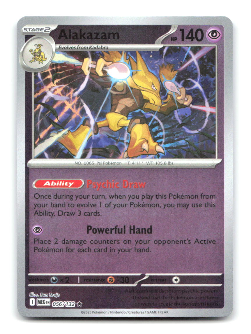 Alakazam 056/132 Rare Mega Evolution Pokemon Reverse Holo Near Mint