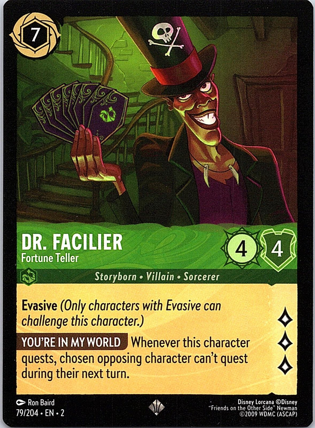 Dr. Facilier - Fortune Teller 79/204 Super Rare Rise of the Floodborn Lorcana NM