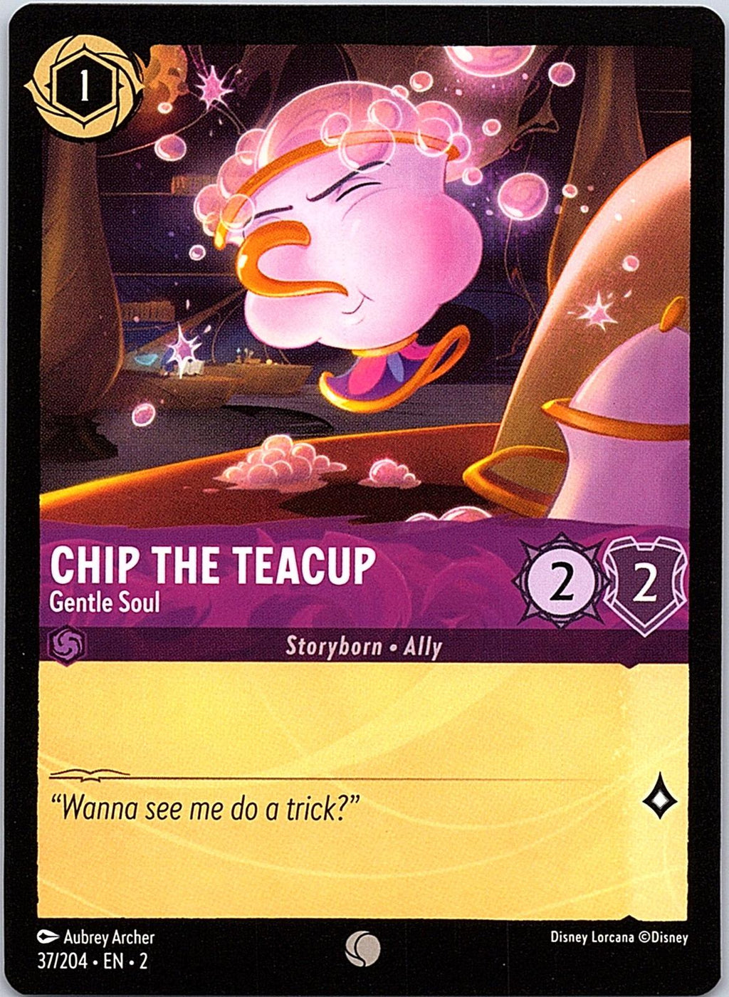 Chip the Teacup - Gentle Soul 37/204 Common Rise of the Floodborn Lorcana NM
