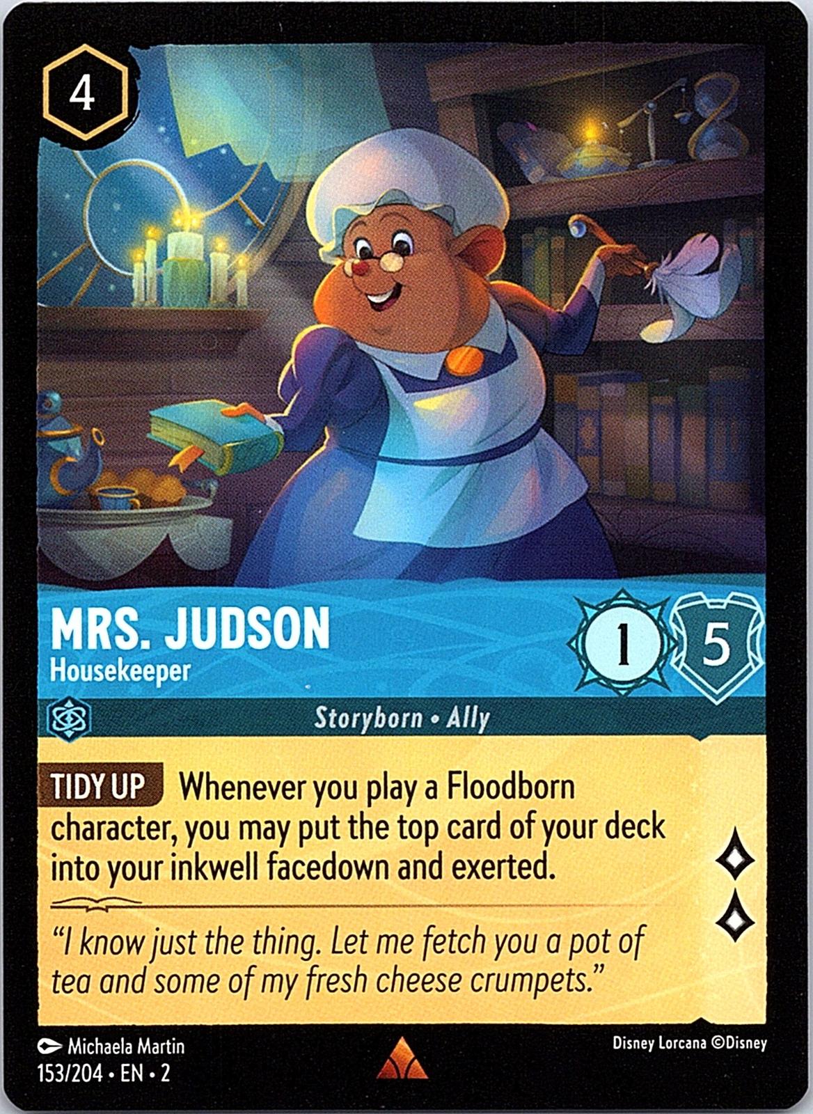 Mrs. Judson - Housekeeper 153/204 Rare Rise of the Floodborn Lorcana Near Mint